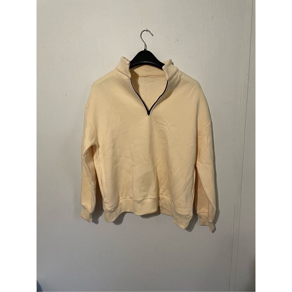 No Brand Men’s Medium Tan Oversized 1/4 Zip Jacket Coat NWOT